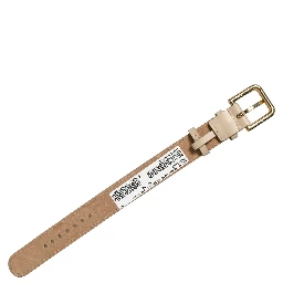 Beige Calfskin Leather Gold Buckle Belt Strap Bracelet