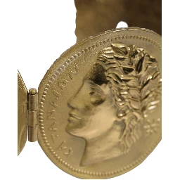 Gold Tone Brass Coin Metal Waist Cintura Belt