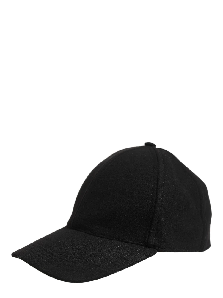 Men Black Wool Baseball Cap 6 Panels Hat alternative