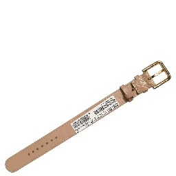Brown Embossed Leather Gold Buckle Belt Strap Bracelet