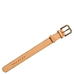 Beige Embossed Leather Gold Buckle Belt Strap Bracelet