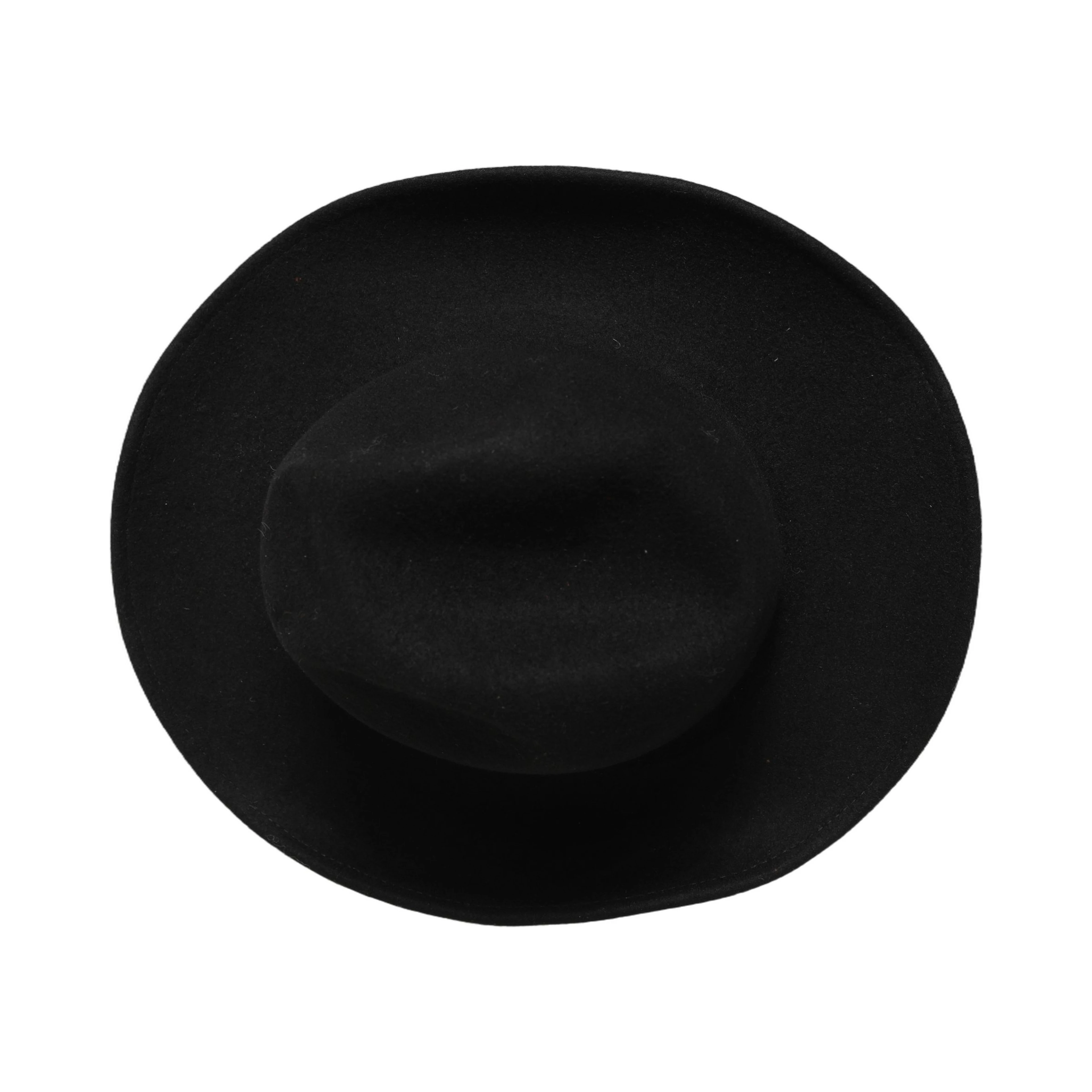 Men Black Classic Wide Brim Fedora Capello Hat