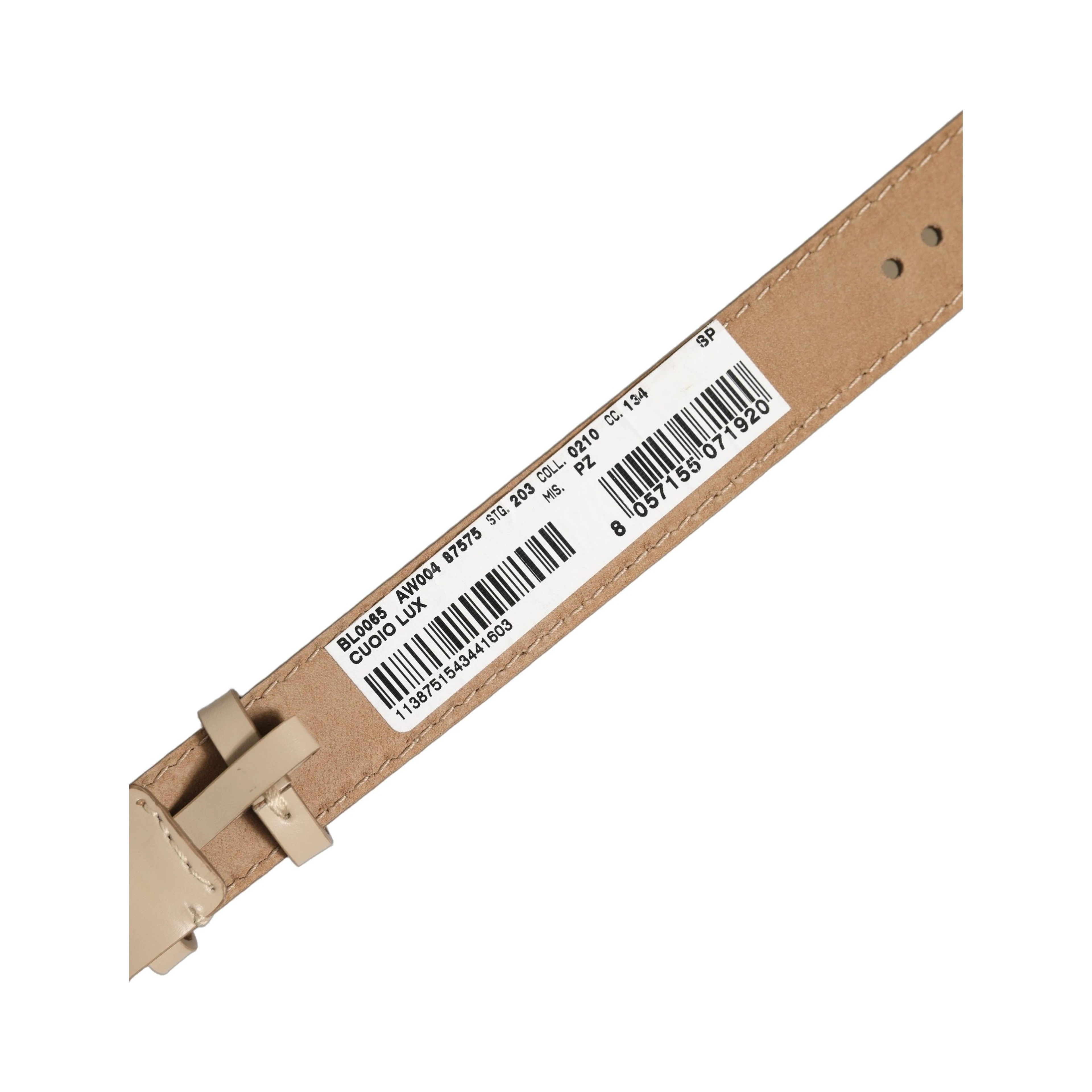 Beige Calfskin Leather Gold Buckle Belt Strap Bracelet