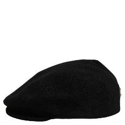 Men Black Wool Blend Flat Cloth Newsboy Cap Hat