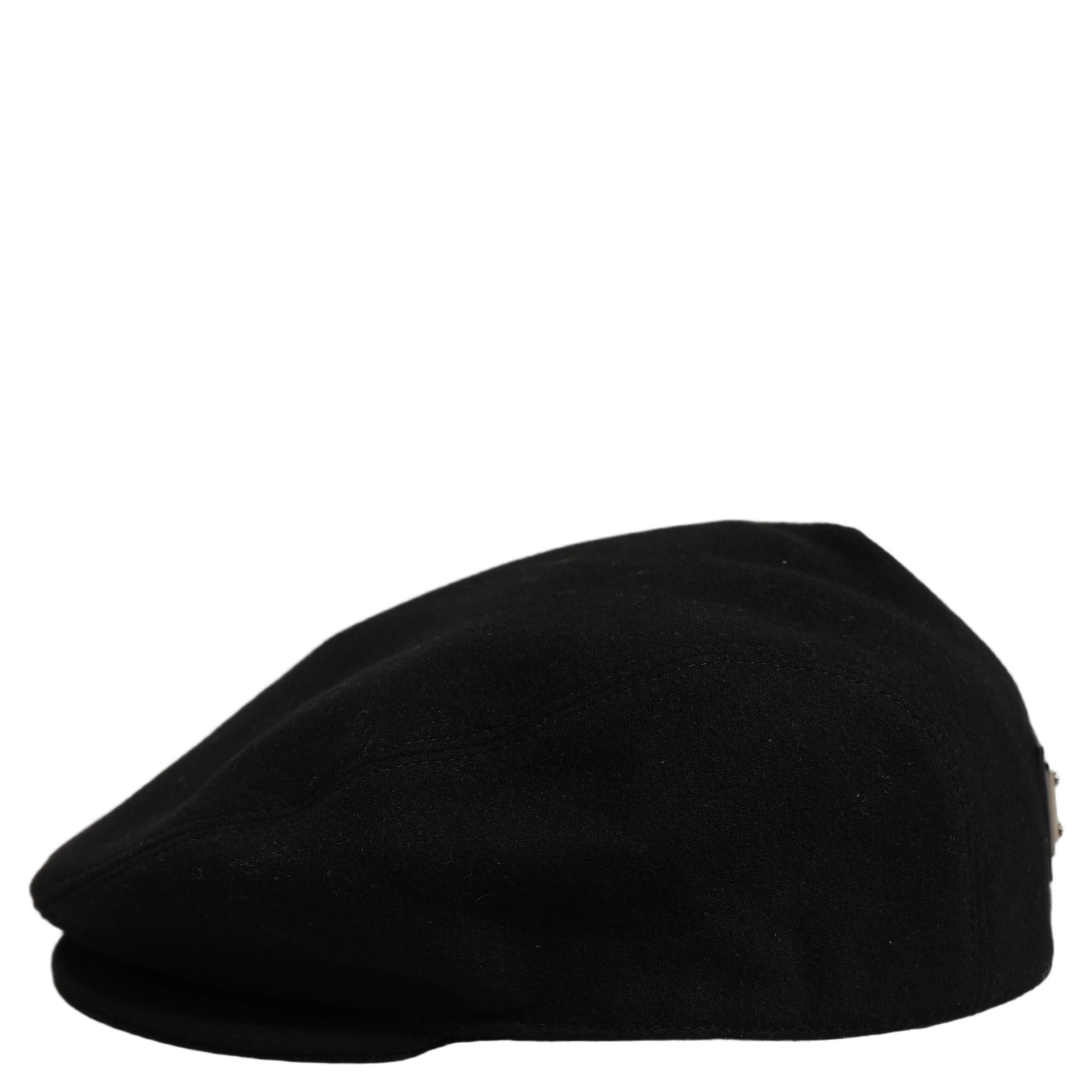 Men Black Wool Blend Flat Cloth Newsboy Cap Hat