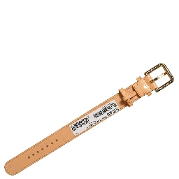Beige Embossed Leather Gold Buckle Belt Strap Bracelet