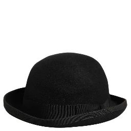 Men Black Rabbit Fur Felt Bowler Capello Hat