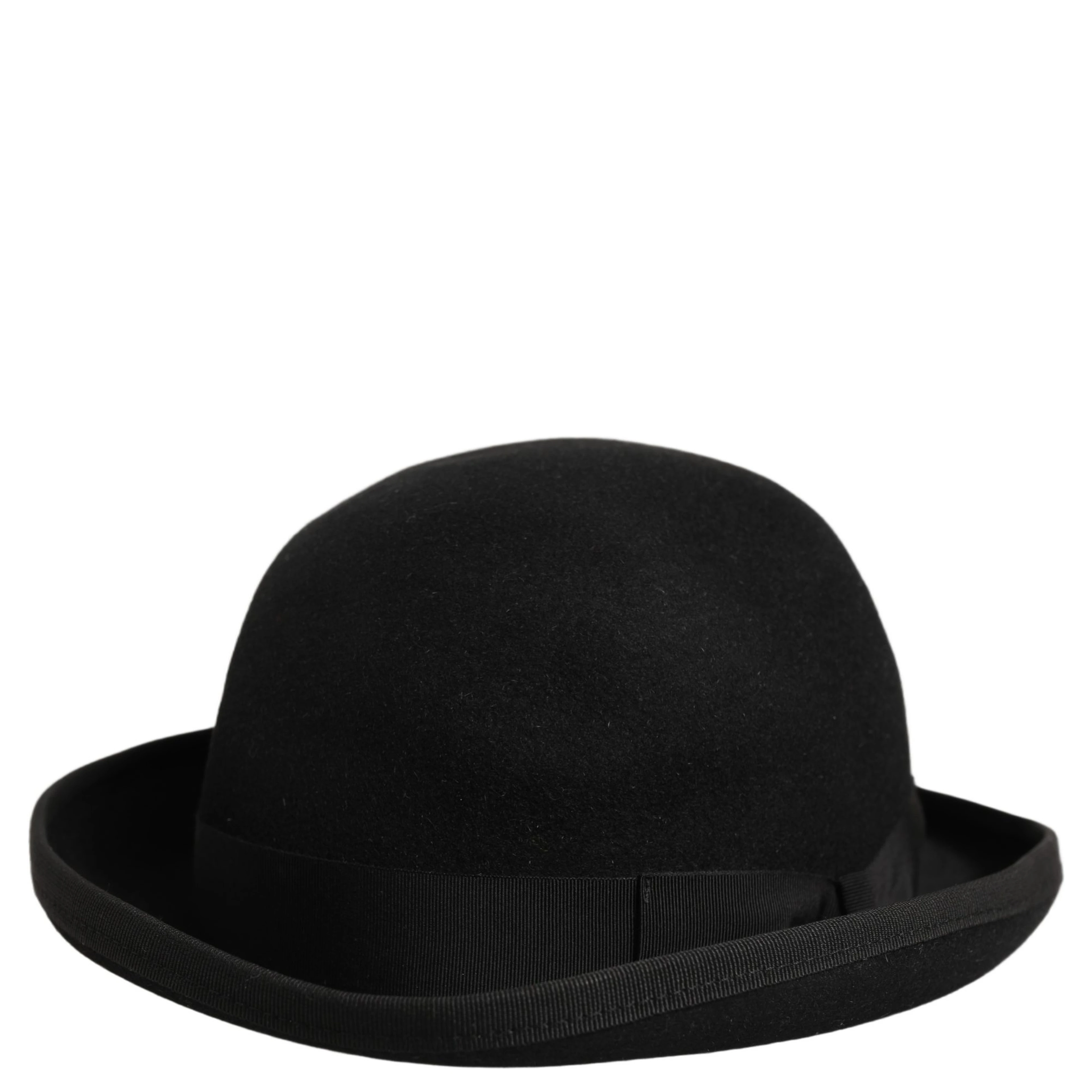 Men Black Rabbit Fur Felt Bowler Capello Hat