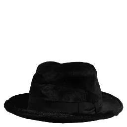 Men Black Classic Wide Brim Fedora Capello Hat