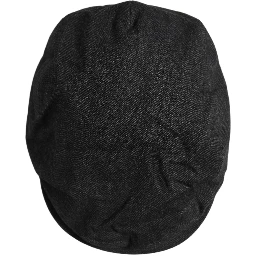 Men Black Cotton Flat Cloth Newsboy Cap Hat