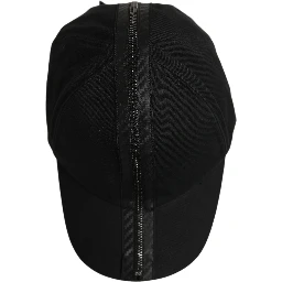 Men Black Cotton Baseball Cap 6 Panels Hat