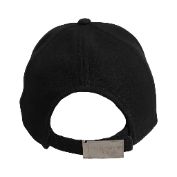 Men Black Wool Baseball Cap 6 Panels Hat
