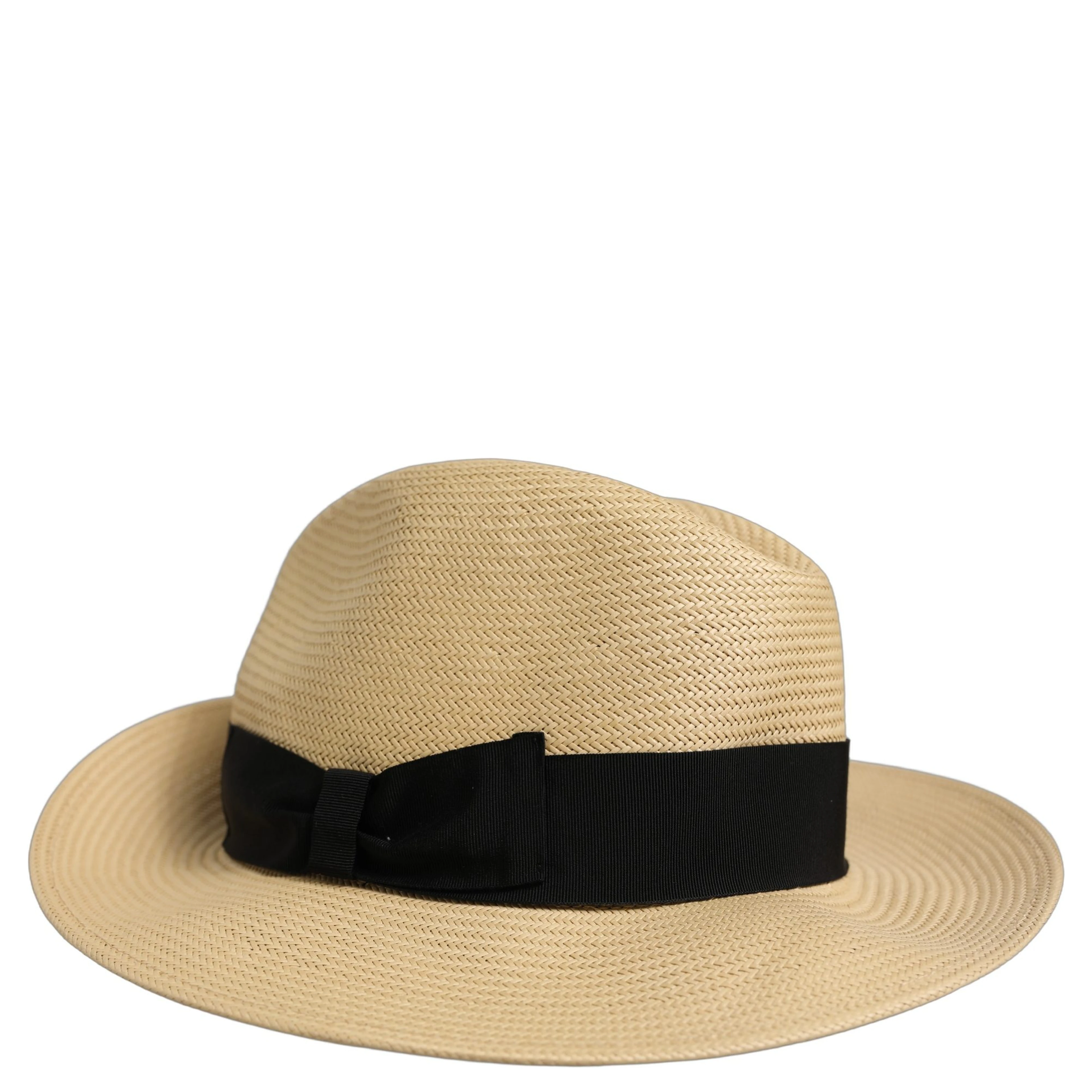 Men Beige Paper Straw Fedora Panama Capello Hat