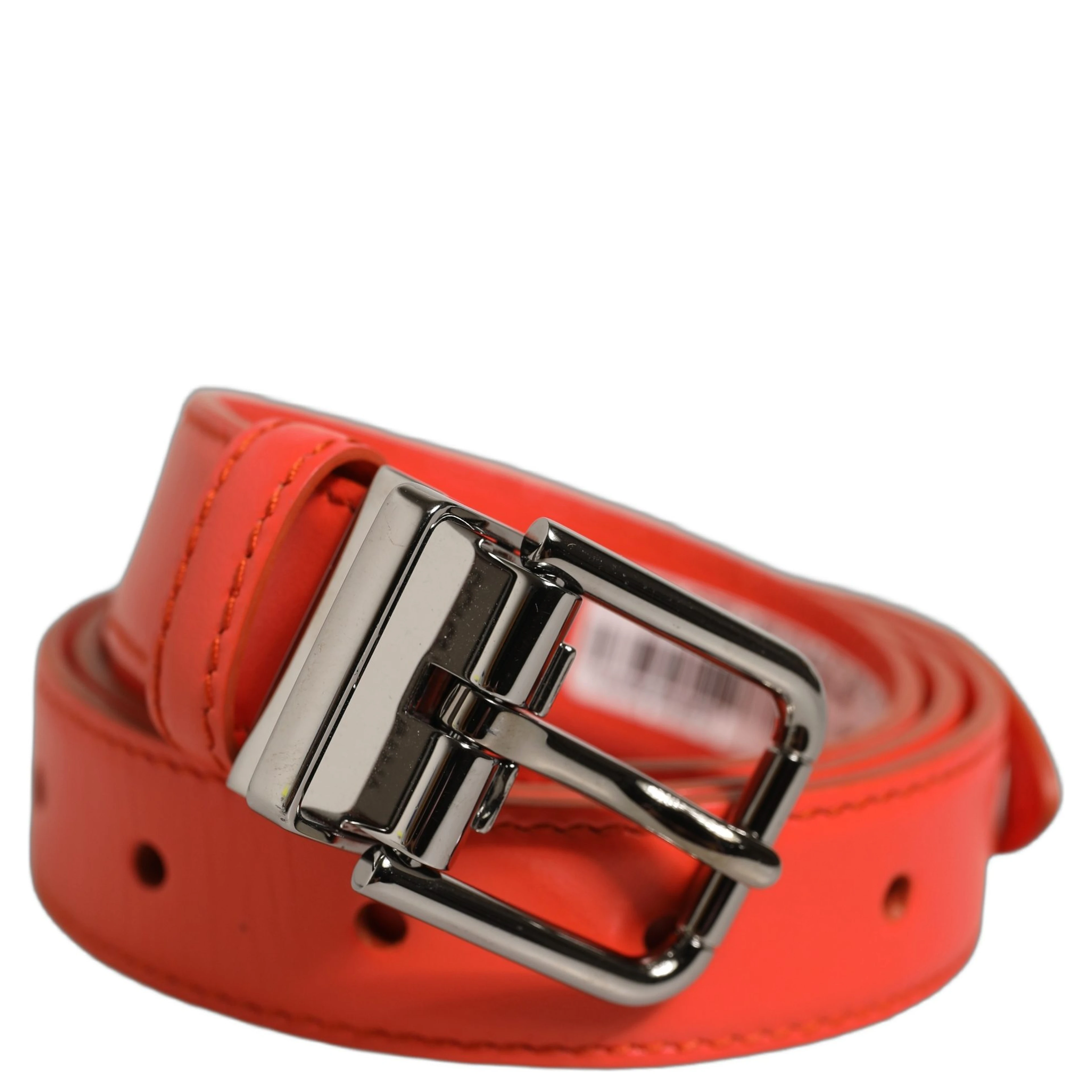 Red Leather Silver Metal Buckle Cintura Belt