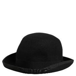 Men Black Rabbit Fur Felt Bowler Capello Hat