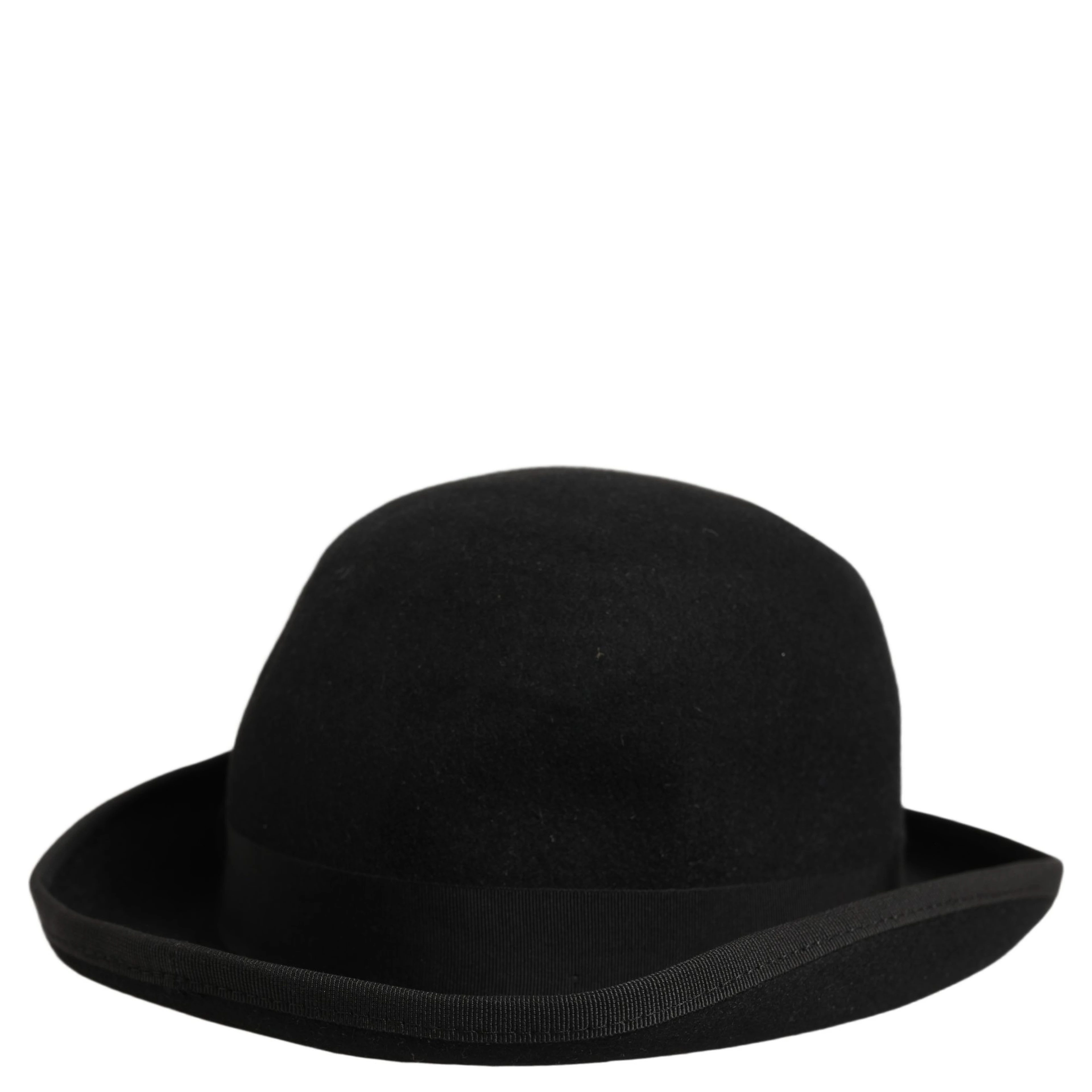 Men Black Rabbit Fur Felt Bowler Capello Hat