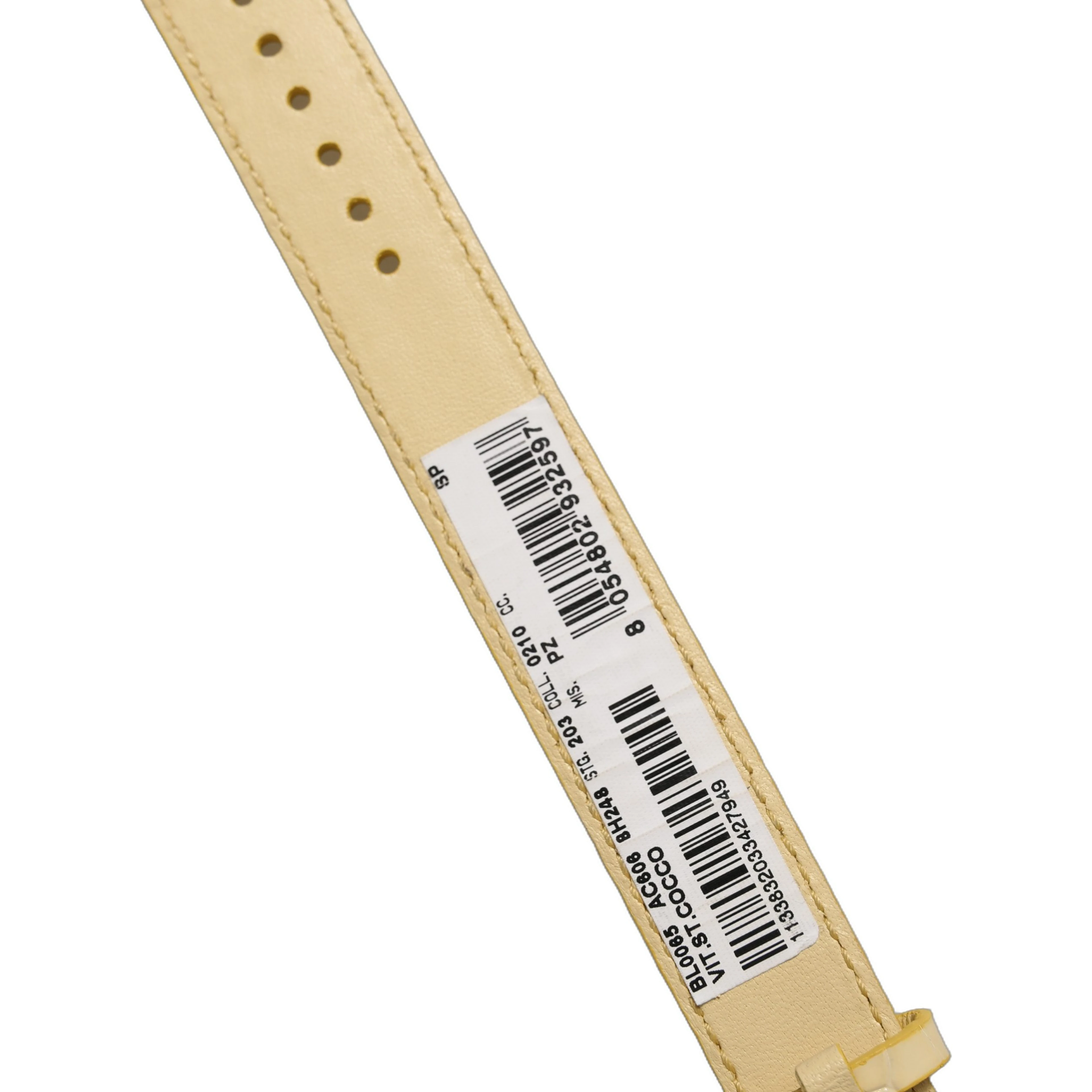 Beige Embossed Leather Gold Buckle Belt Strap Bracelet