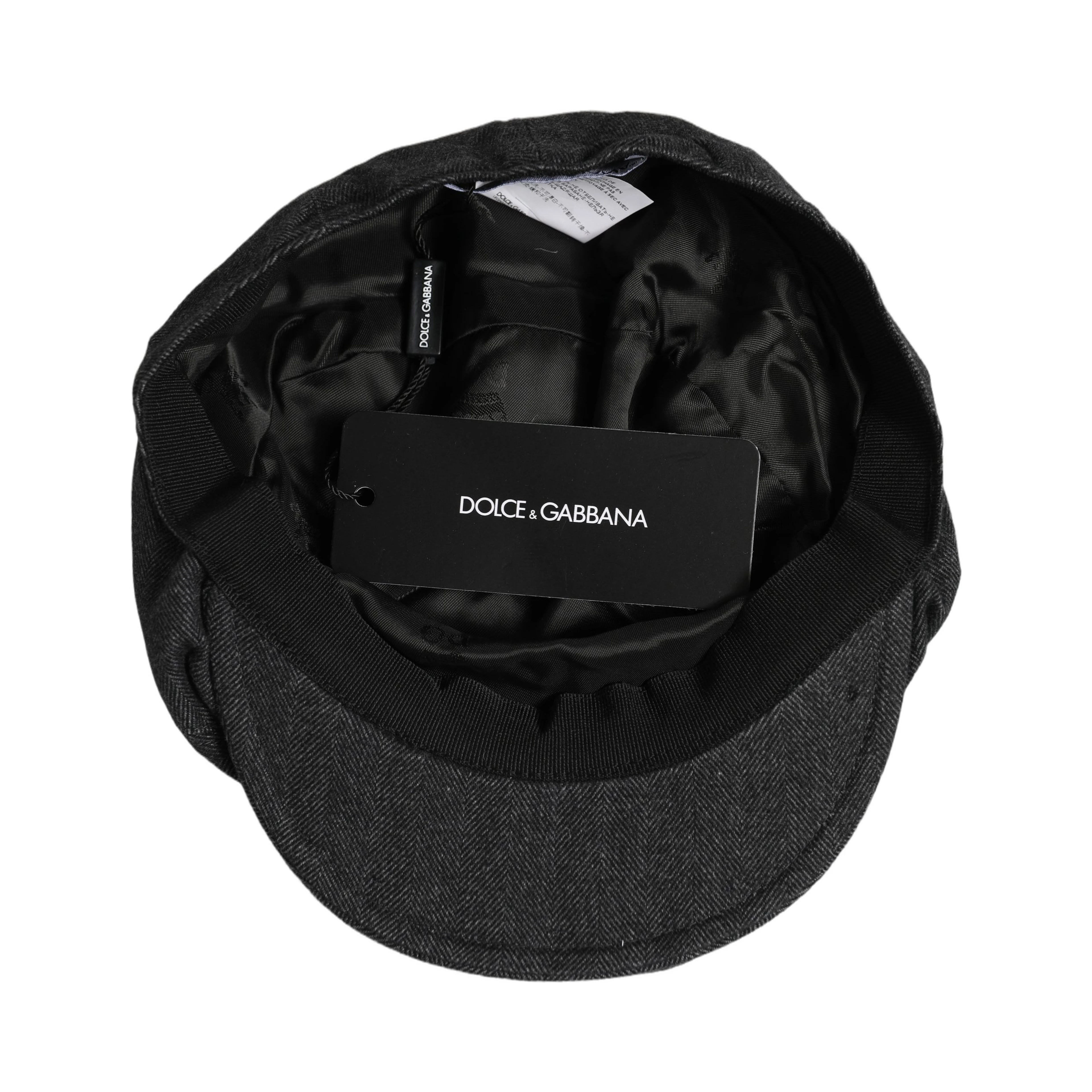 Men Black Cotton Flat Cloth Newsboy Cap Hat