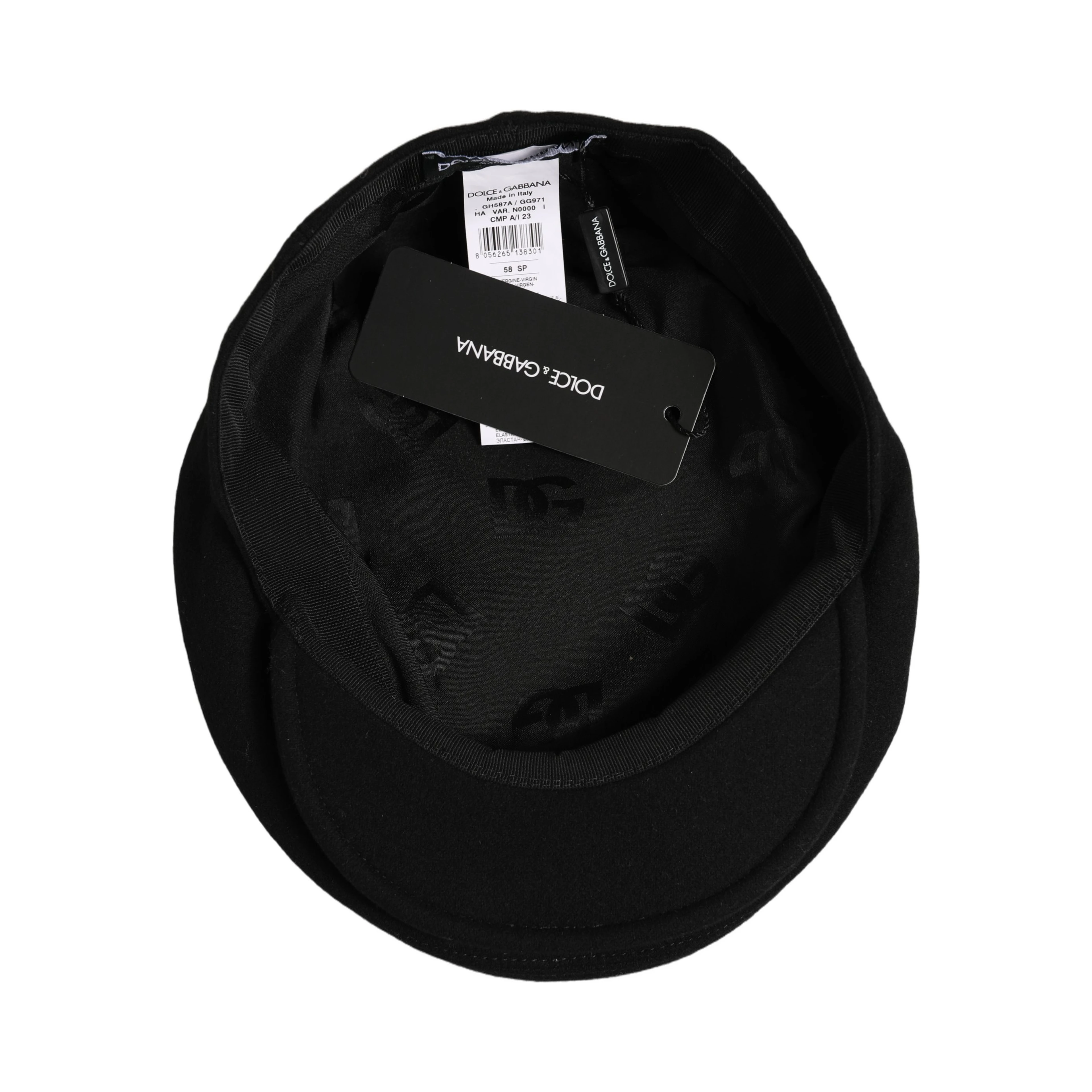 Men Black Wool Blend Flat Cloth Newsboy Cap Hat