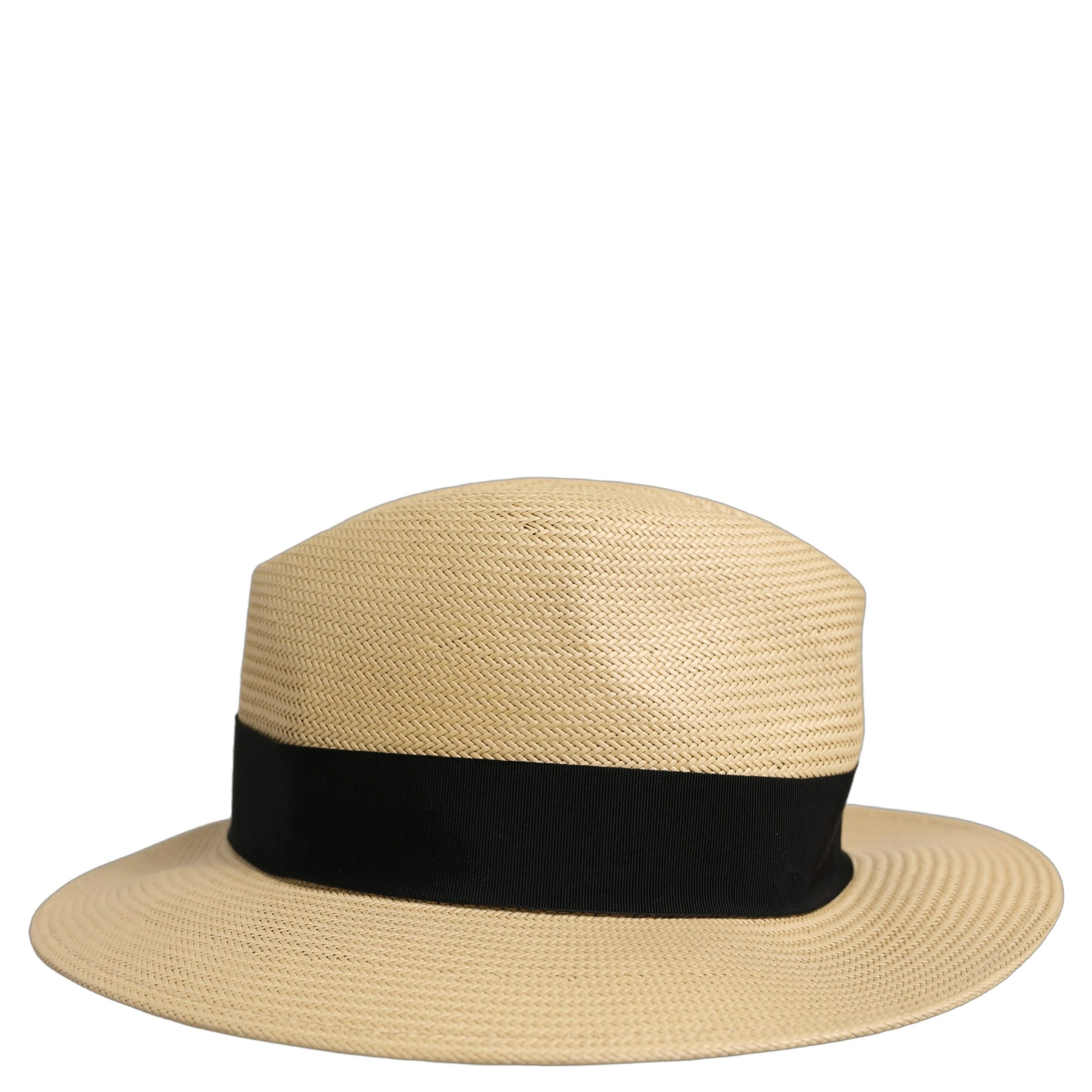 Men Beige Paper Straw Fedora Panama Capello Hat