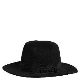 Men Black Classic Wide Brim Fedora Capello Hat