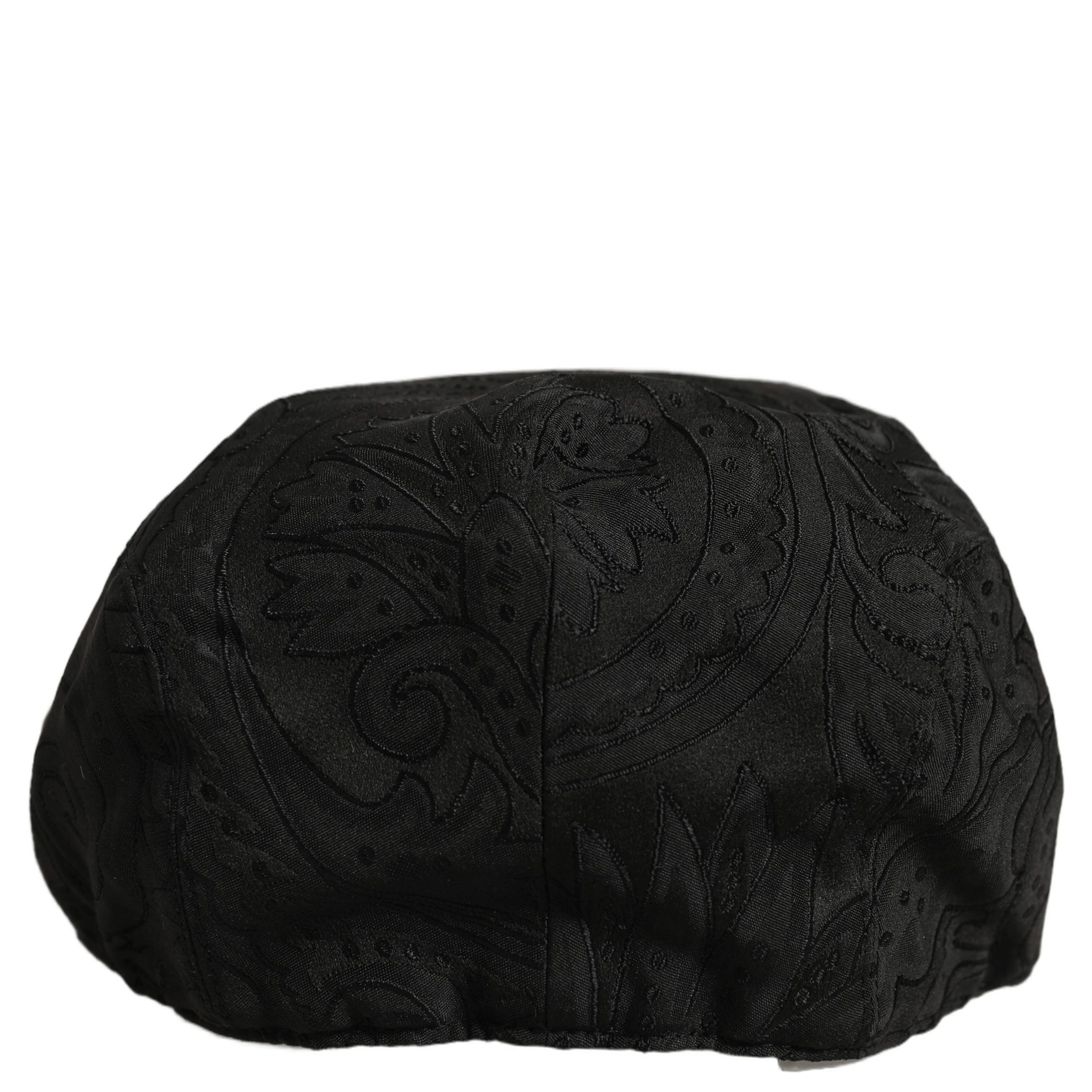 Men Black Floral Jacquard Newsboy Capello Hat