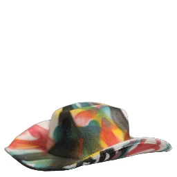 Men White Graffiti Wide Brim Fedora Capello Hat