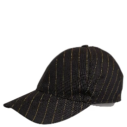 Black Gold Pinstriped Cotton Baseball Cap Hat