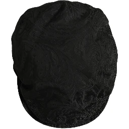 Men Black Floral Jacquard Newsboy Capello Hat