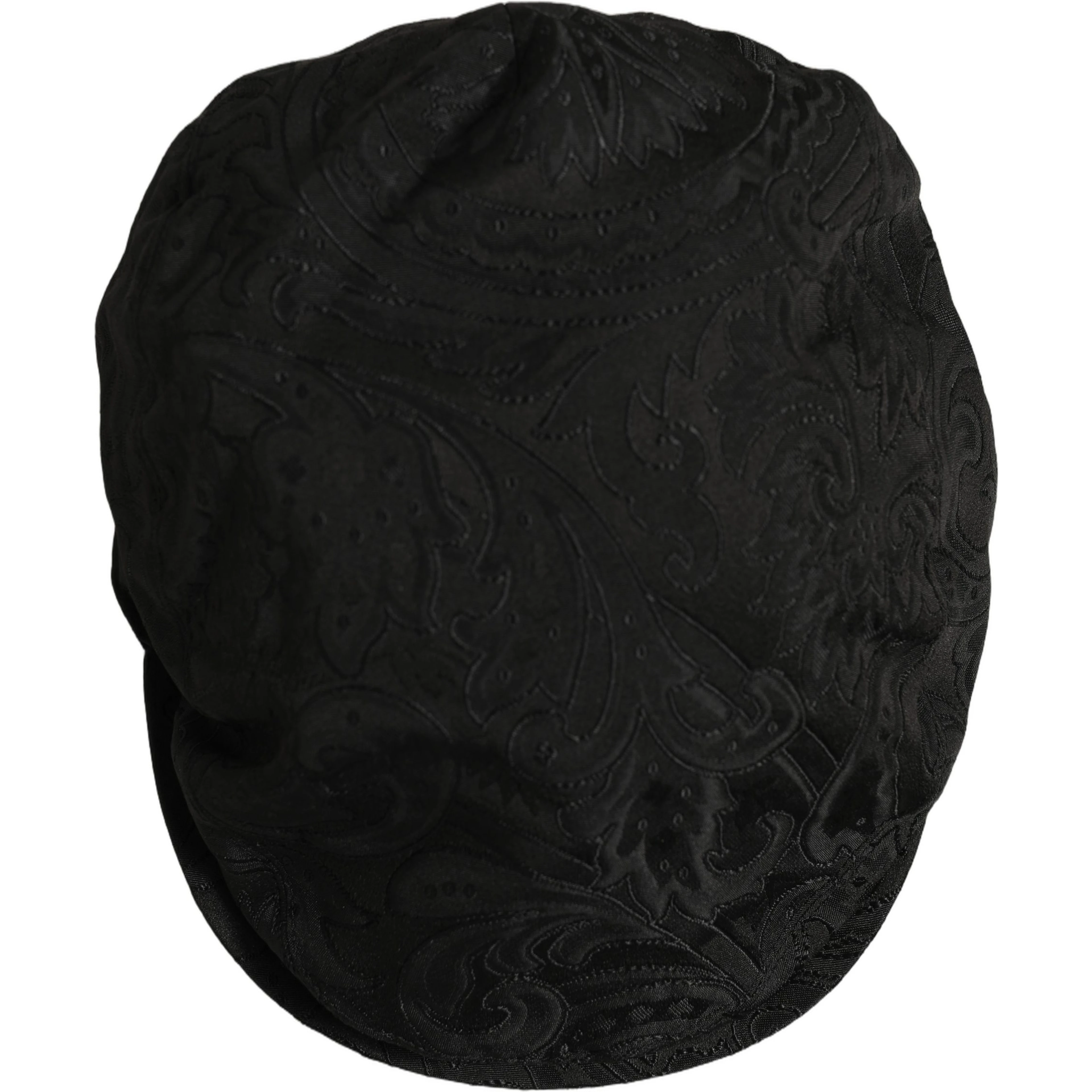 Men Black Floral Jacquard Newsboy Capello Hat