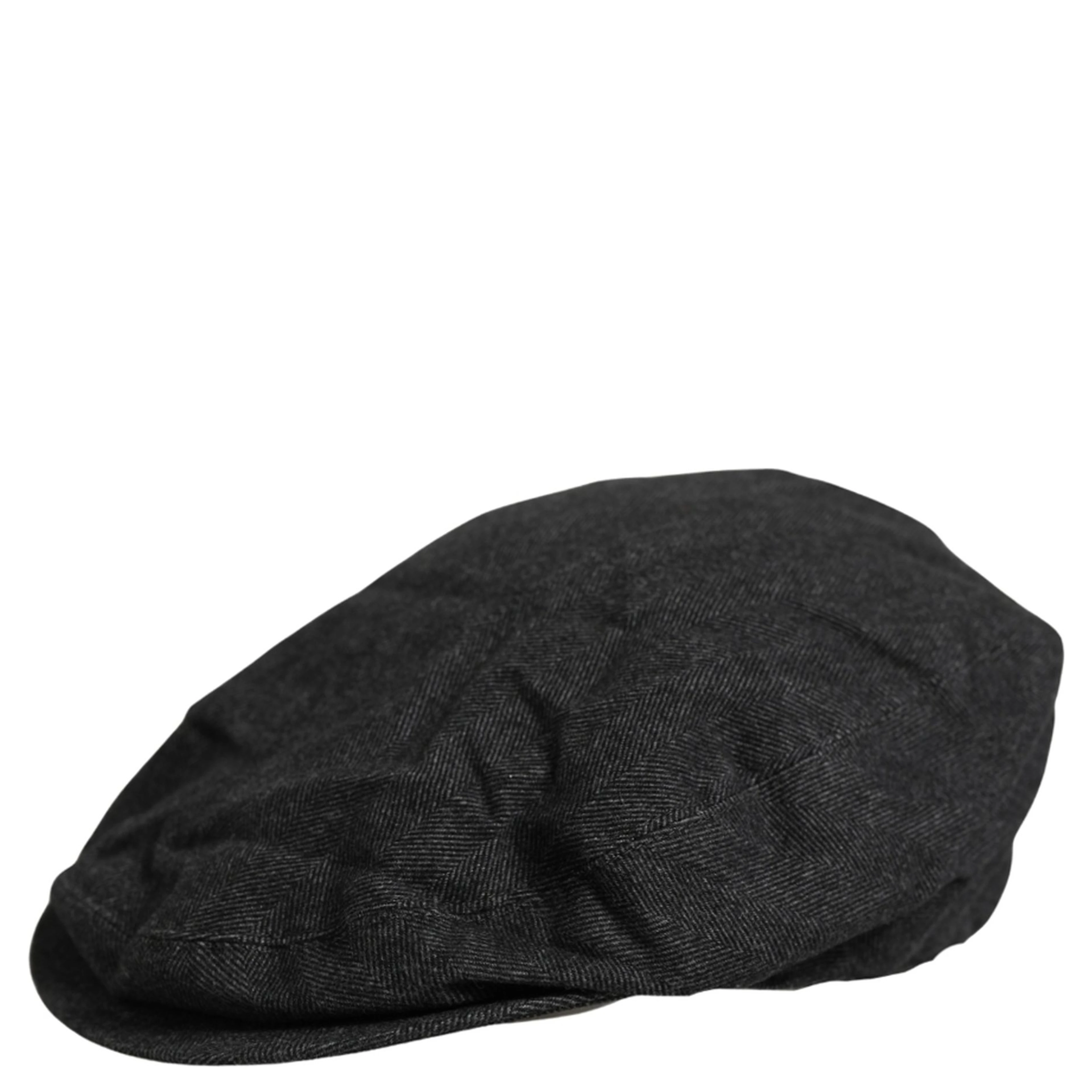Men Black Cotton Flat Cloth Newsboy Cap Hat