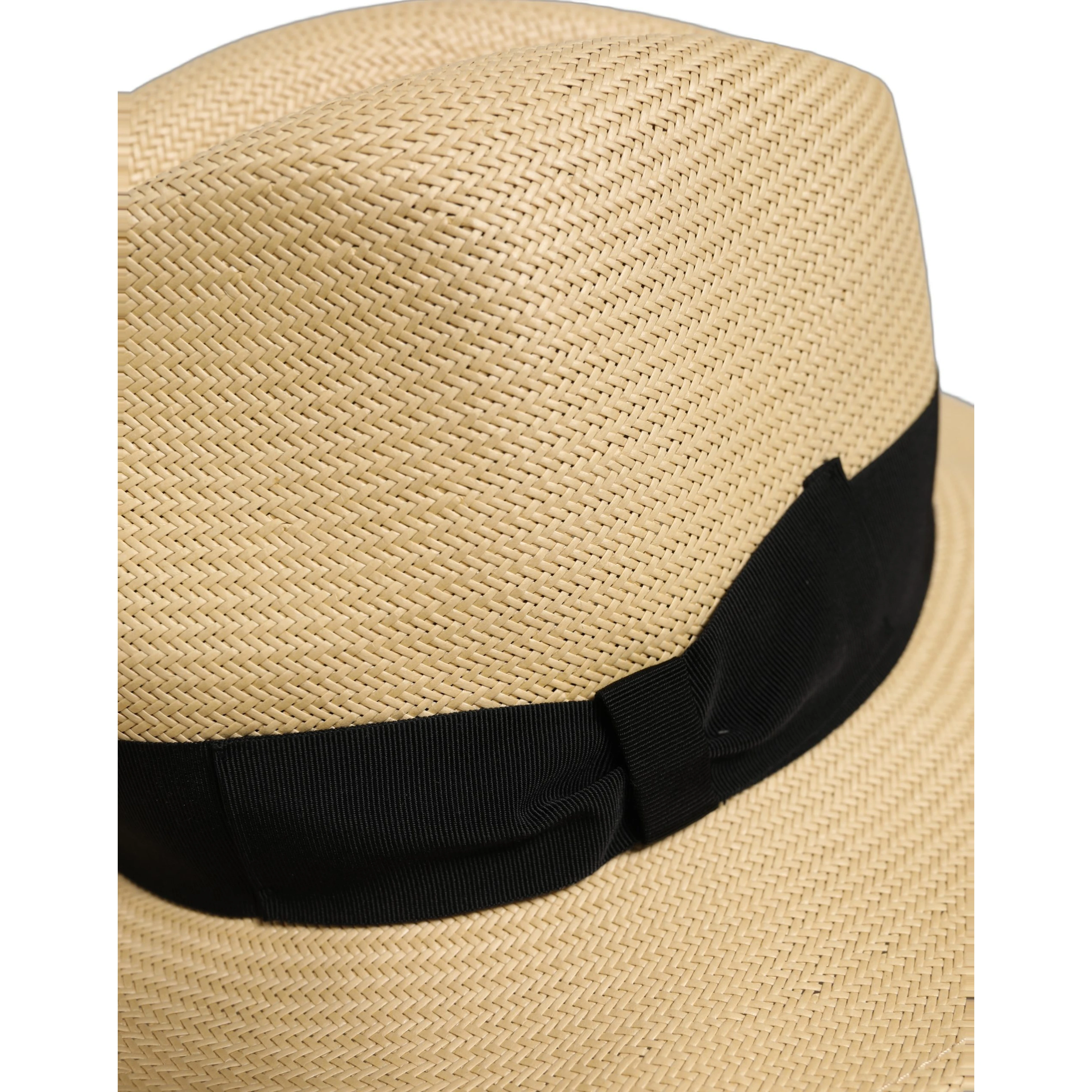 Men Beige Paper Straw Fedora Panama Capello Hat
