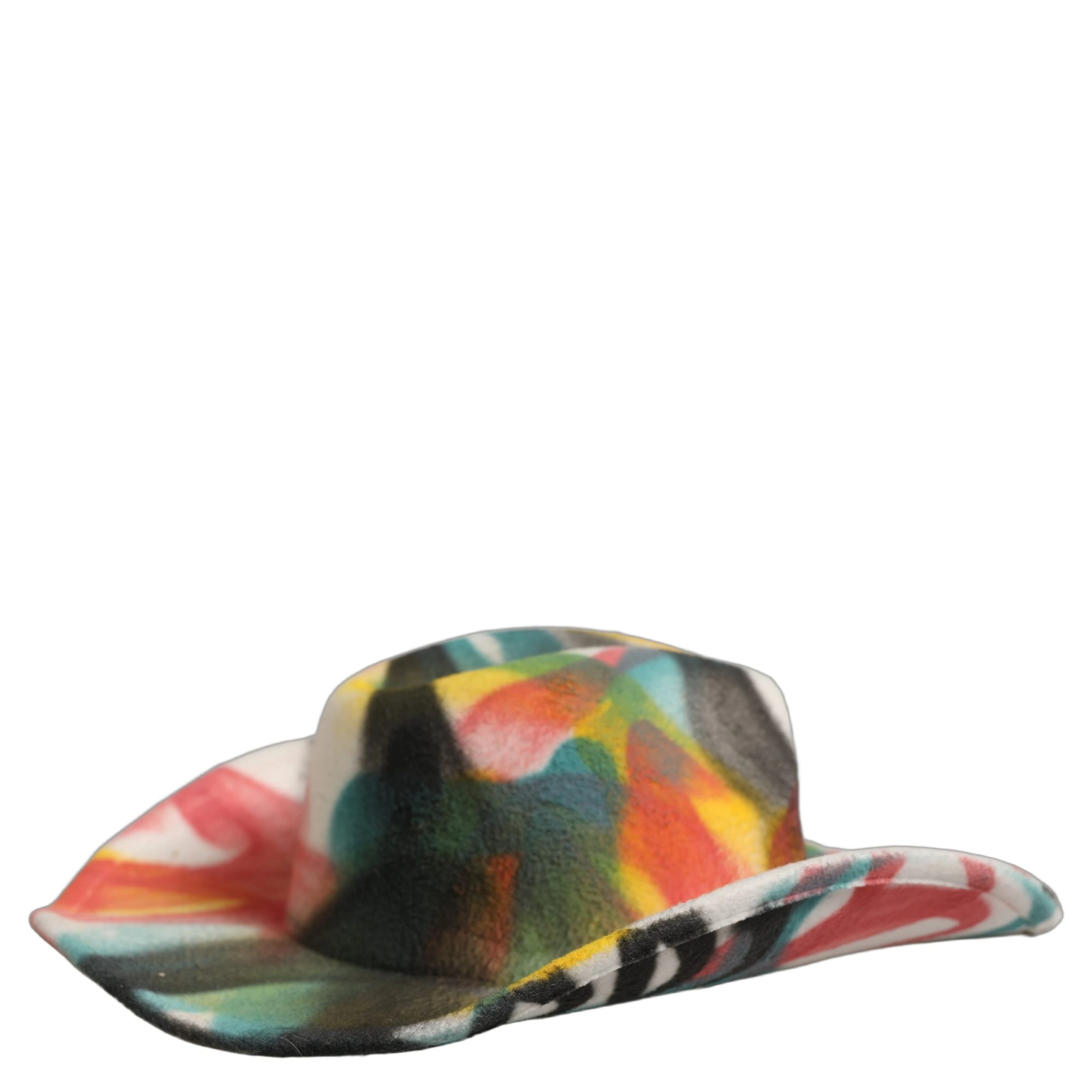 Men White Graffiti Wide Brim Fedora Capello Hat