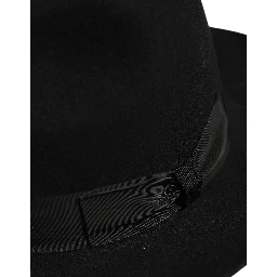 Men Black Classic Wide Brim Fedora Capello Hat