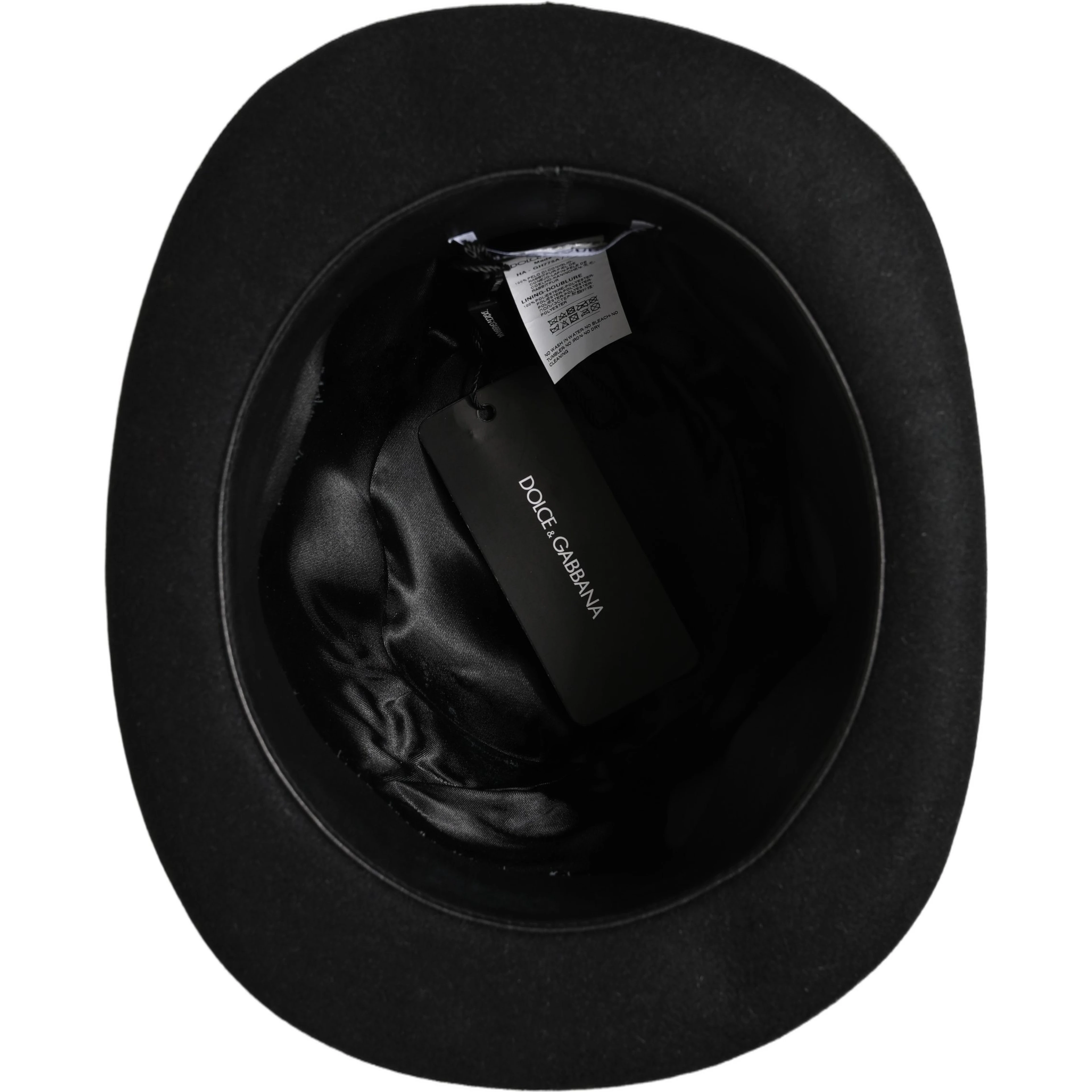 Men Black Rabbit Fur Felt Bowler Capello Hat