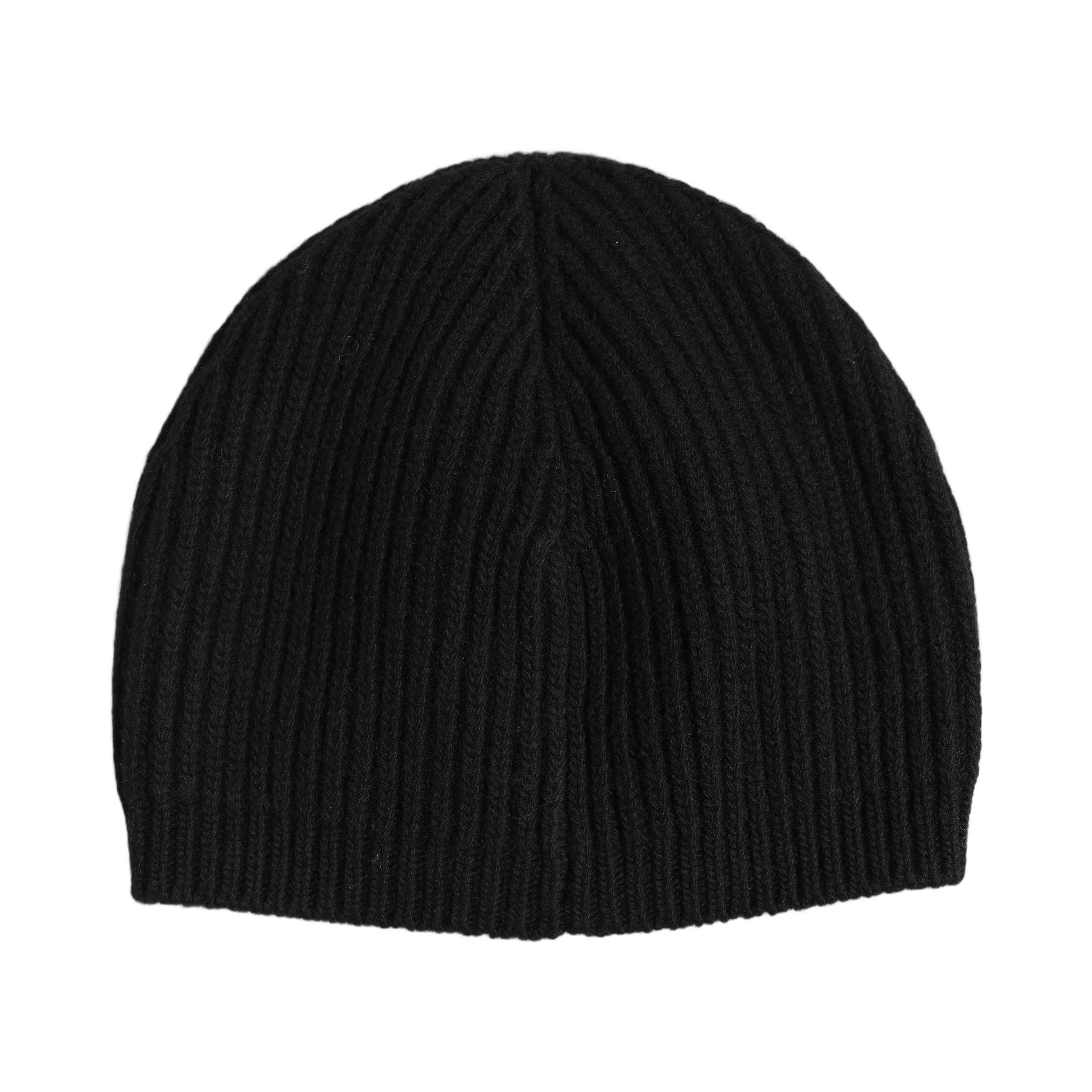 Men Black Wool Knitted Winter Beanie Capello One Size Hat