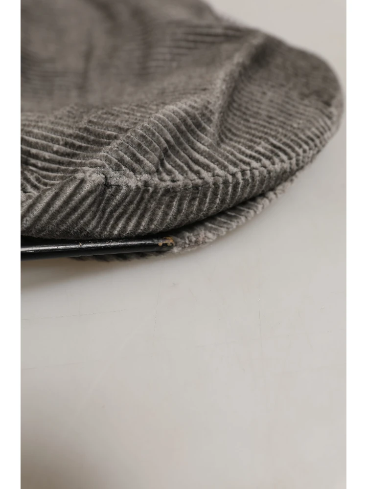 Men Grey Cotton Corduroy Cloth Newsboy Cap Hat alternative