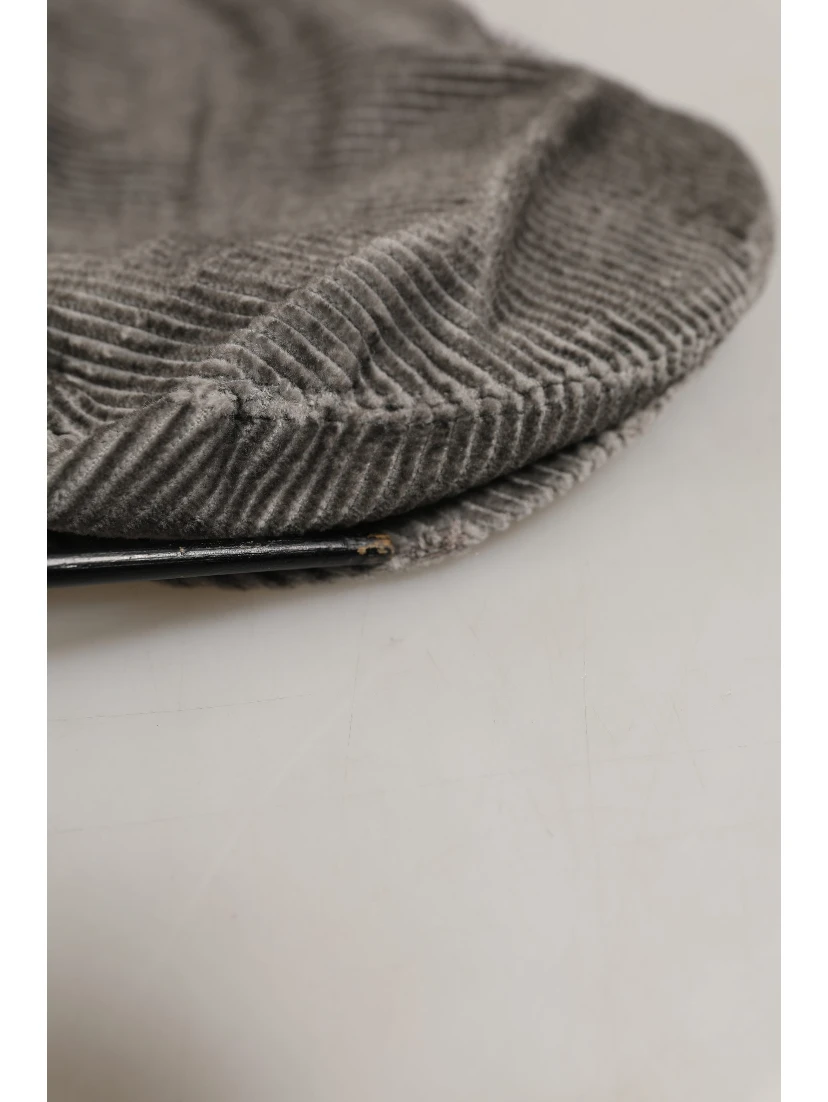 Men Grey Cotton Corduroy Cloth Newsboy Cap Hat