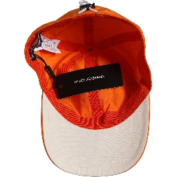 Men Orange Polyester Baseball Cap 6 Panels Hat