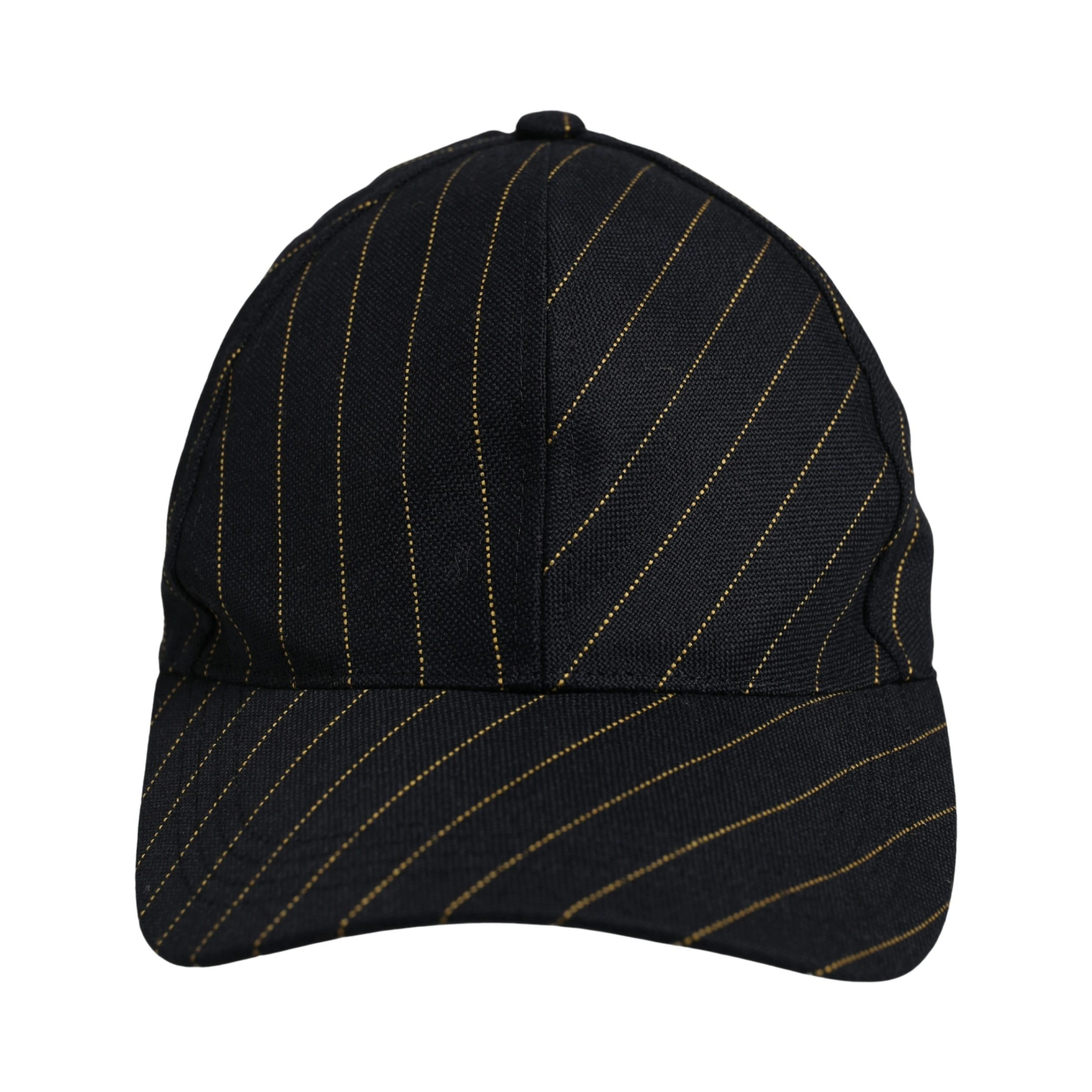 Black Gold Pinstriped Cotton Baseball Cap Hat