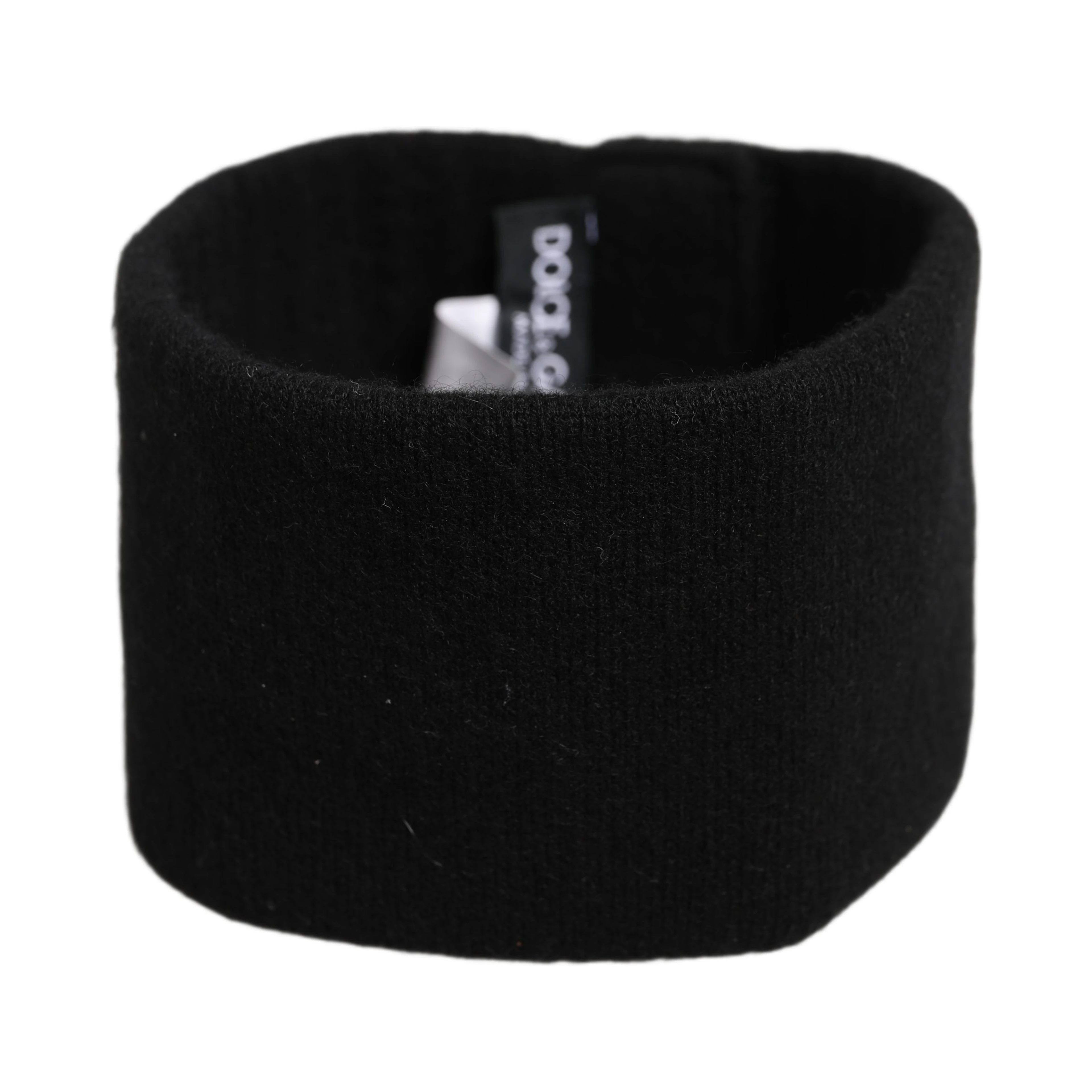 Men Black Cashmere Knitted Logo Head Band One Size