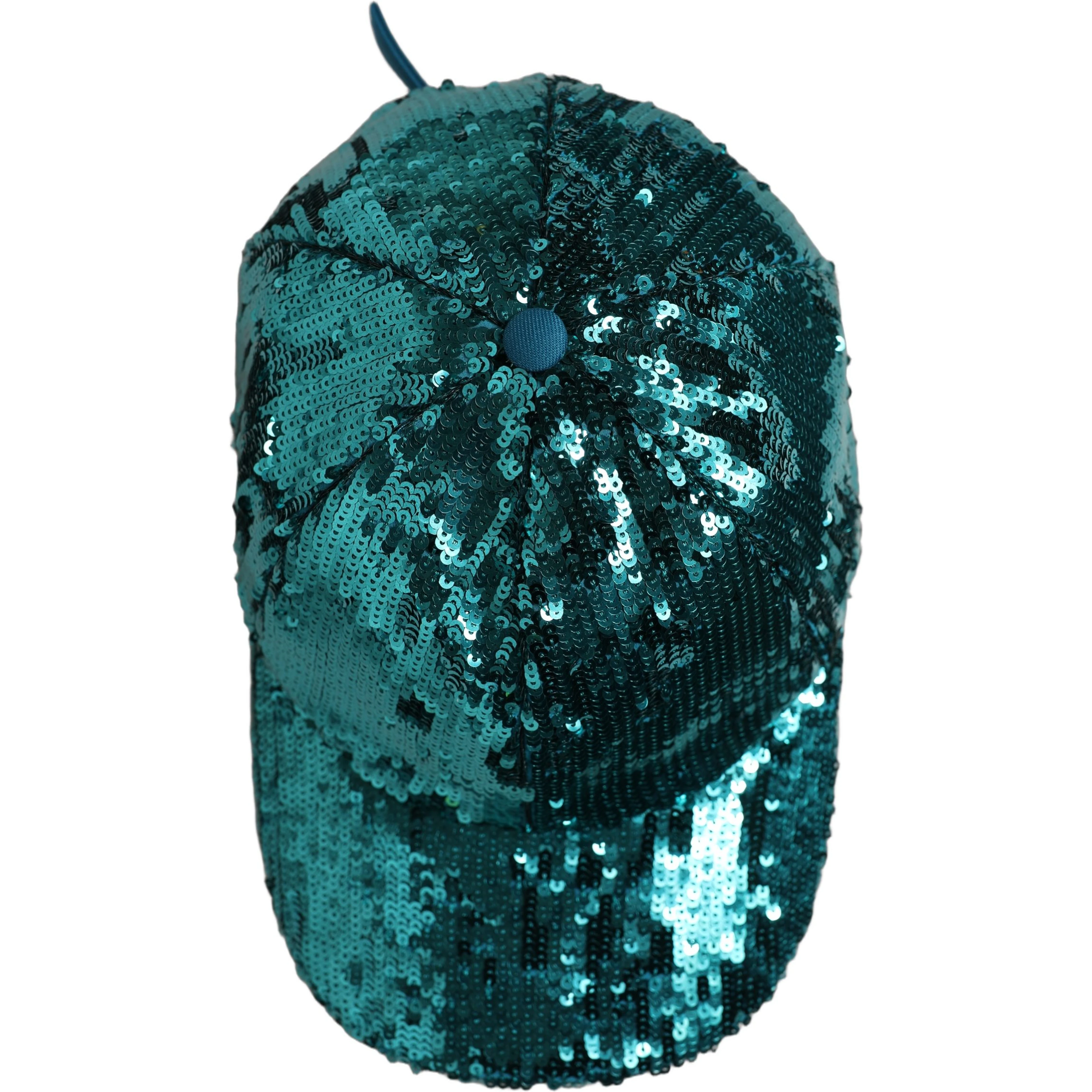 Men Green Cotton Sequin Baseball Cap 6 Panels Hat