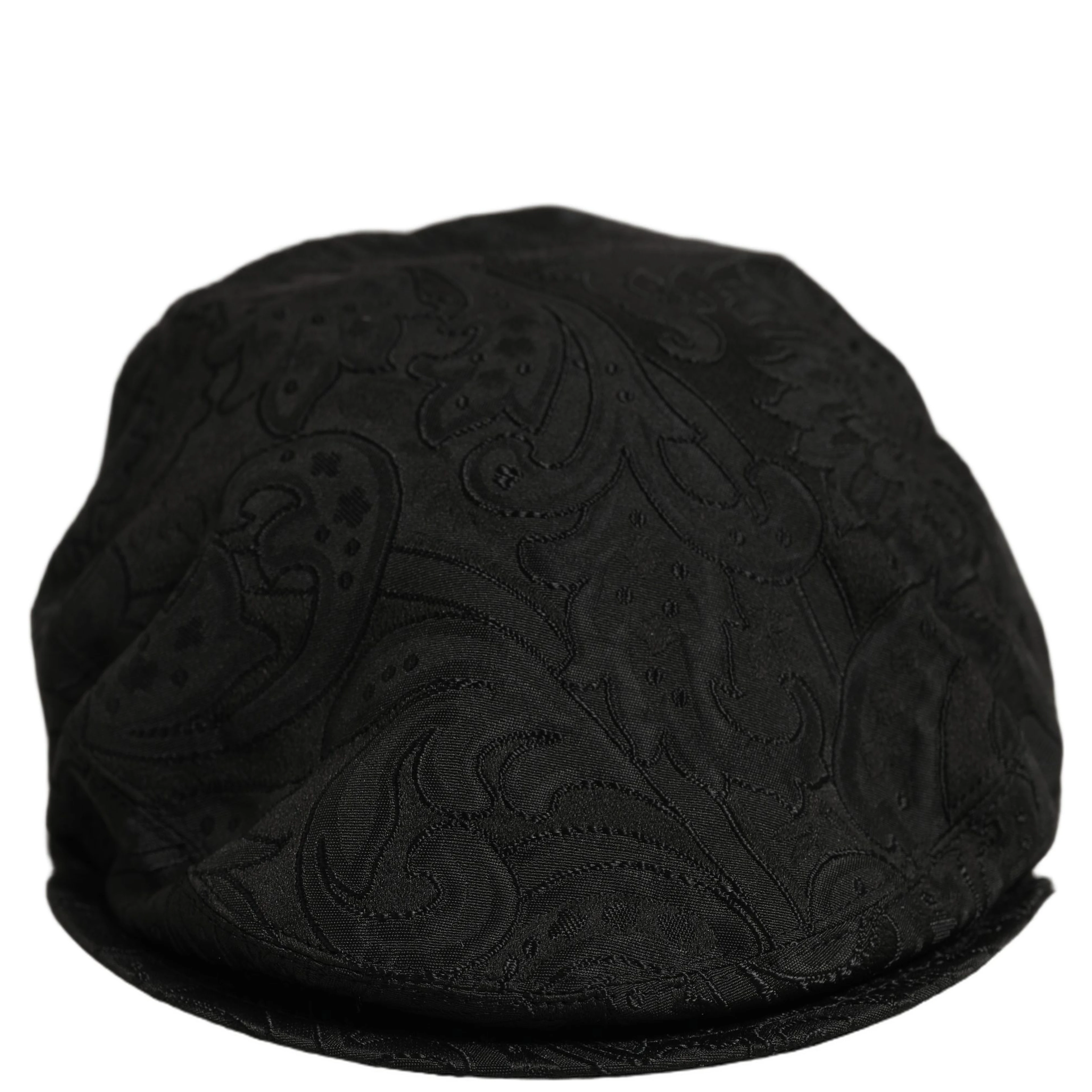 Men Black Floral Jacquard Newsboy Capello Hat