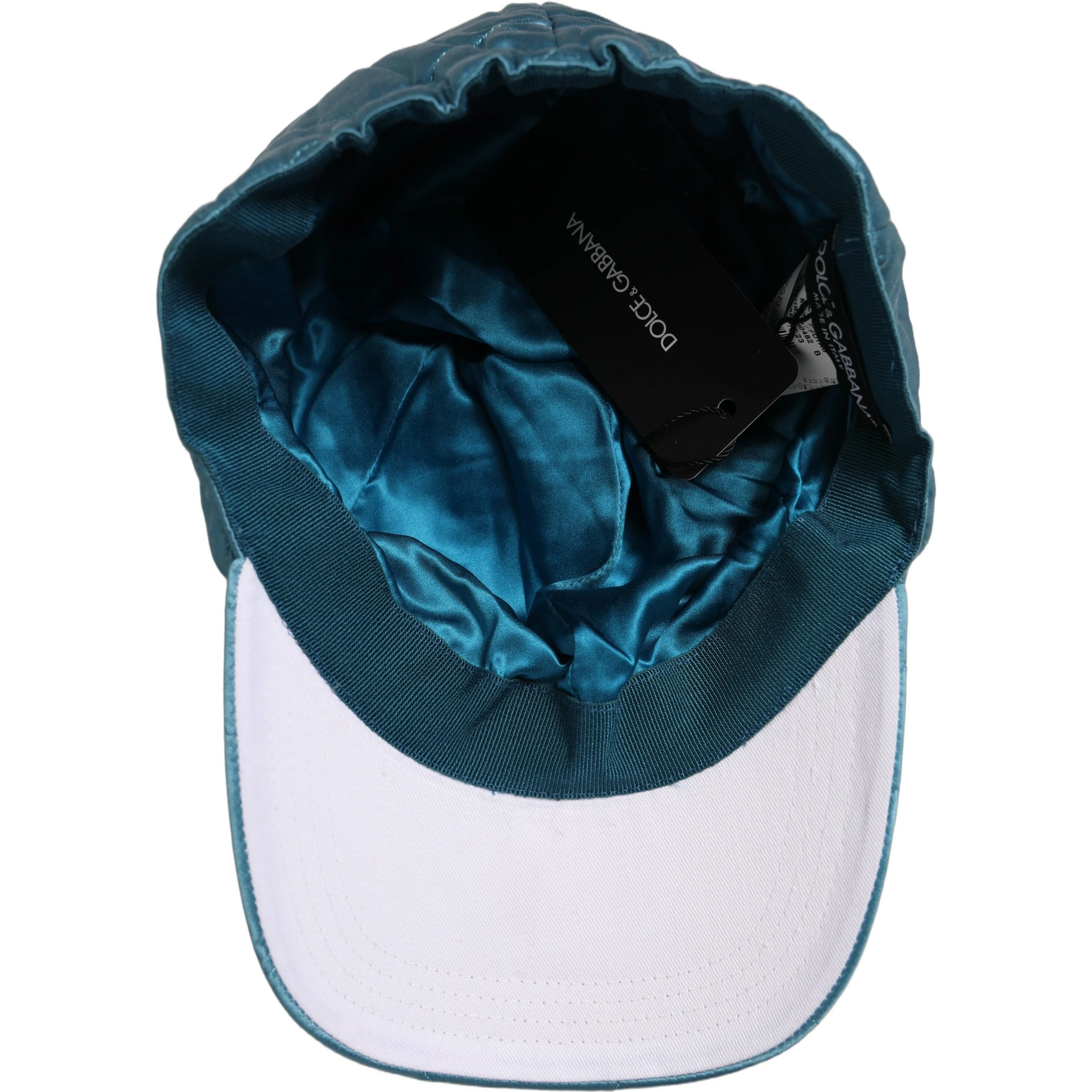 Men Teal Polyester Quilted Baseball Cap Hat