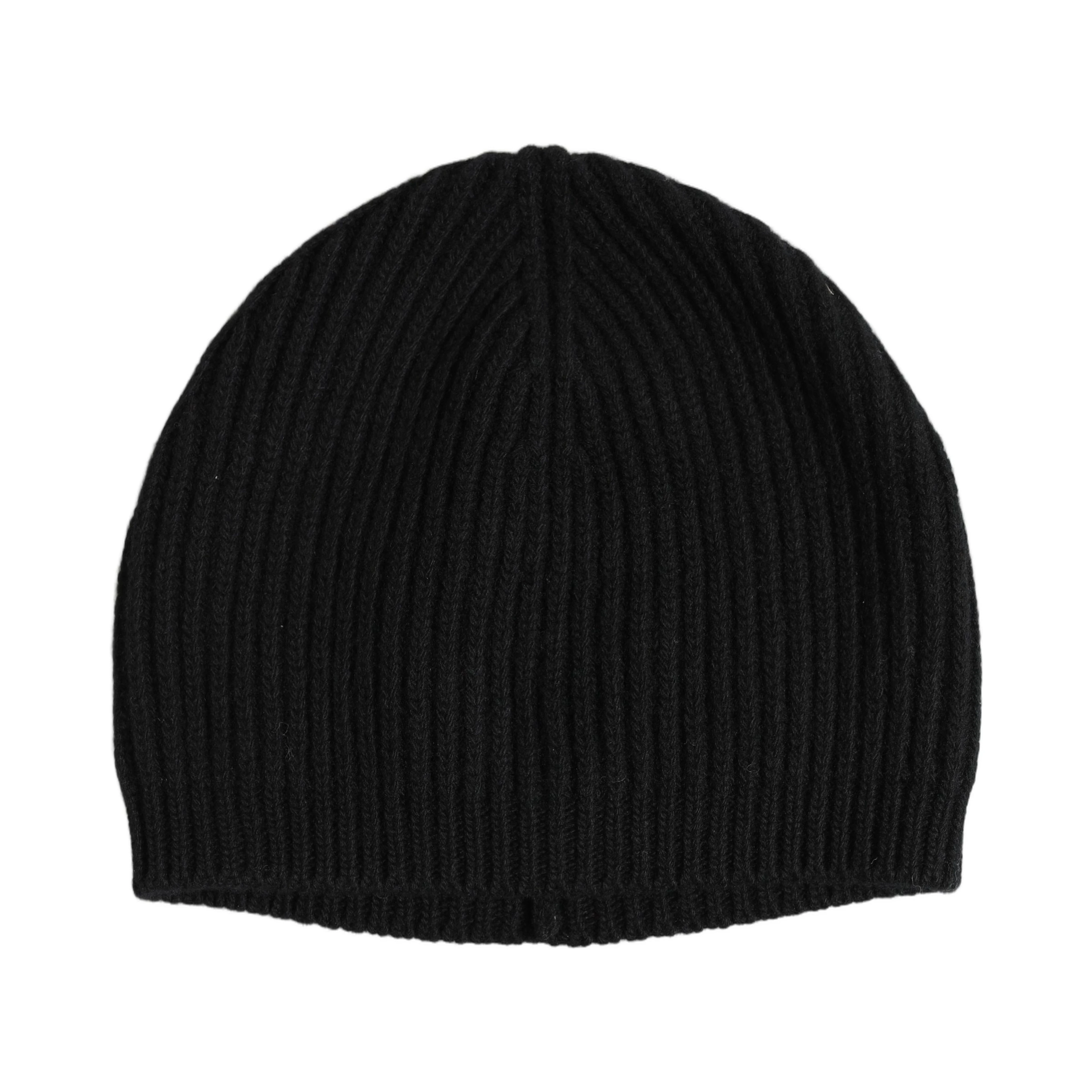 Men Black Wool Knitted Winter Beanie Capello One Size Hat
