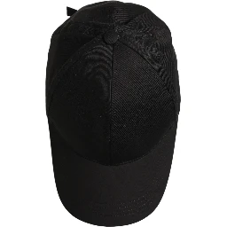 Men Black Cotton Baseball Cap 6 Panels Hat