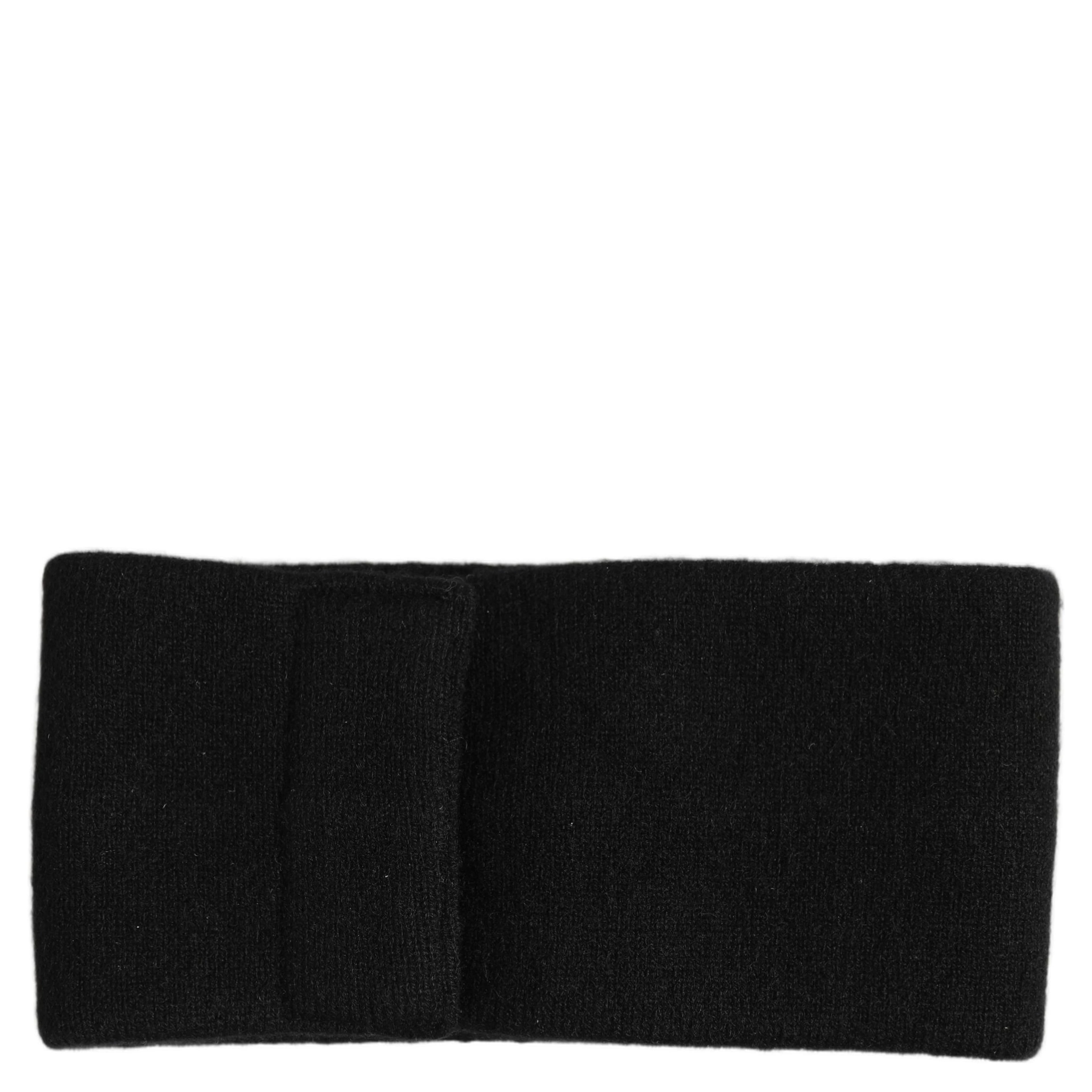 Men Black Cashmere Knitted Logo Head Band One Size