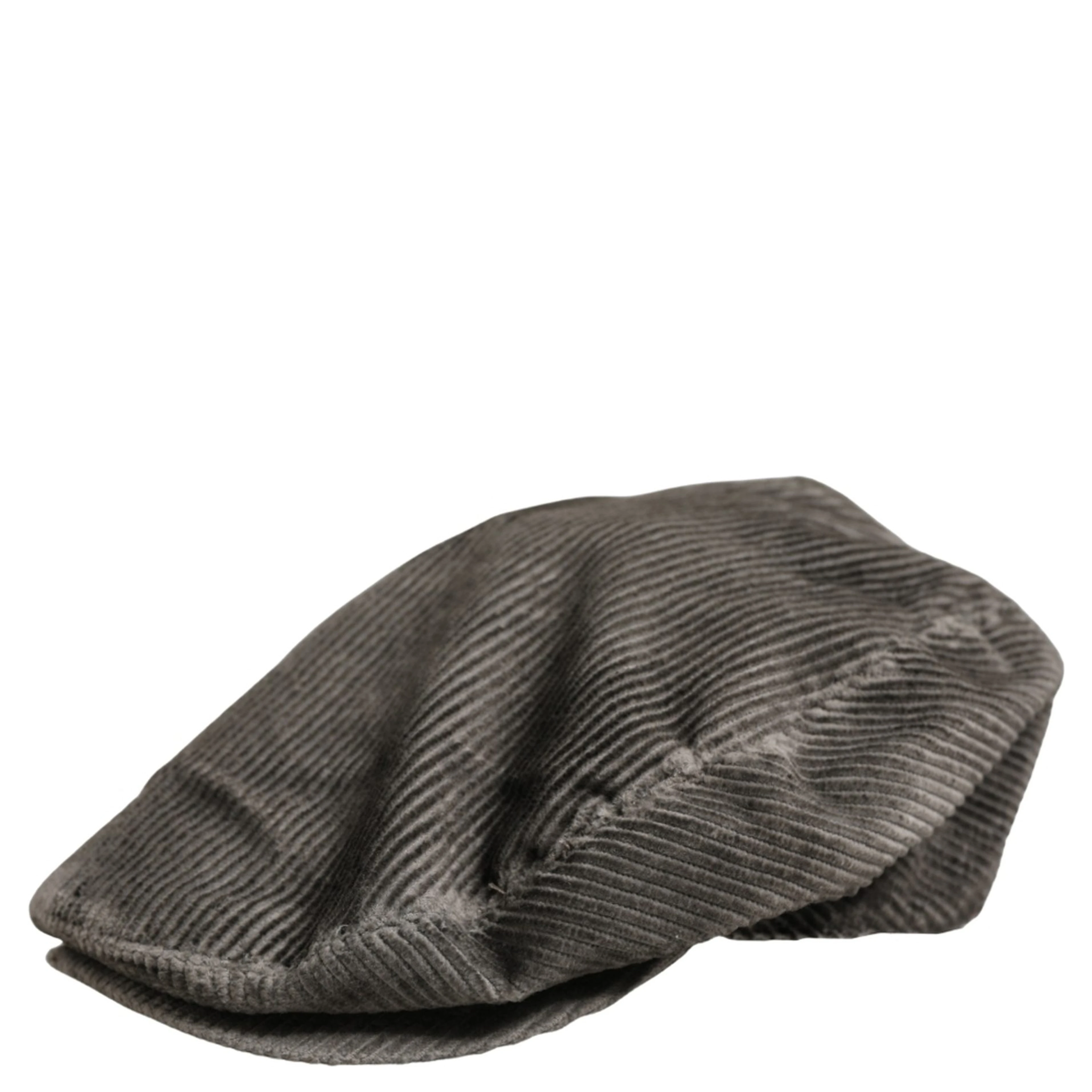 Men Grey Cotton Corduroy Cloth Newsboy Cap Hat