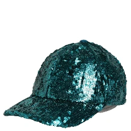 Men Green Cotton Sequin Baseball Cap 6 Panels Hat