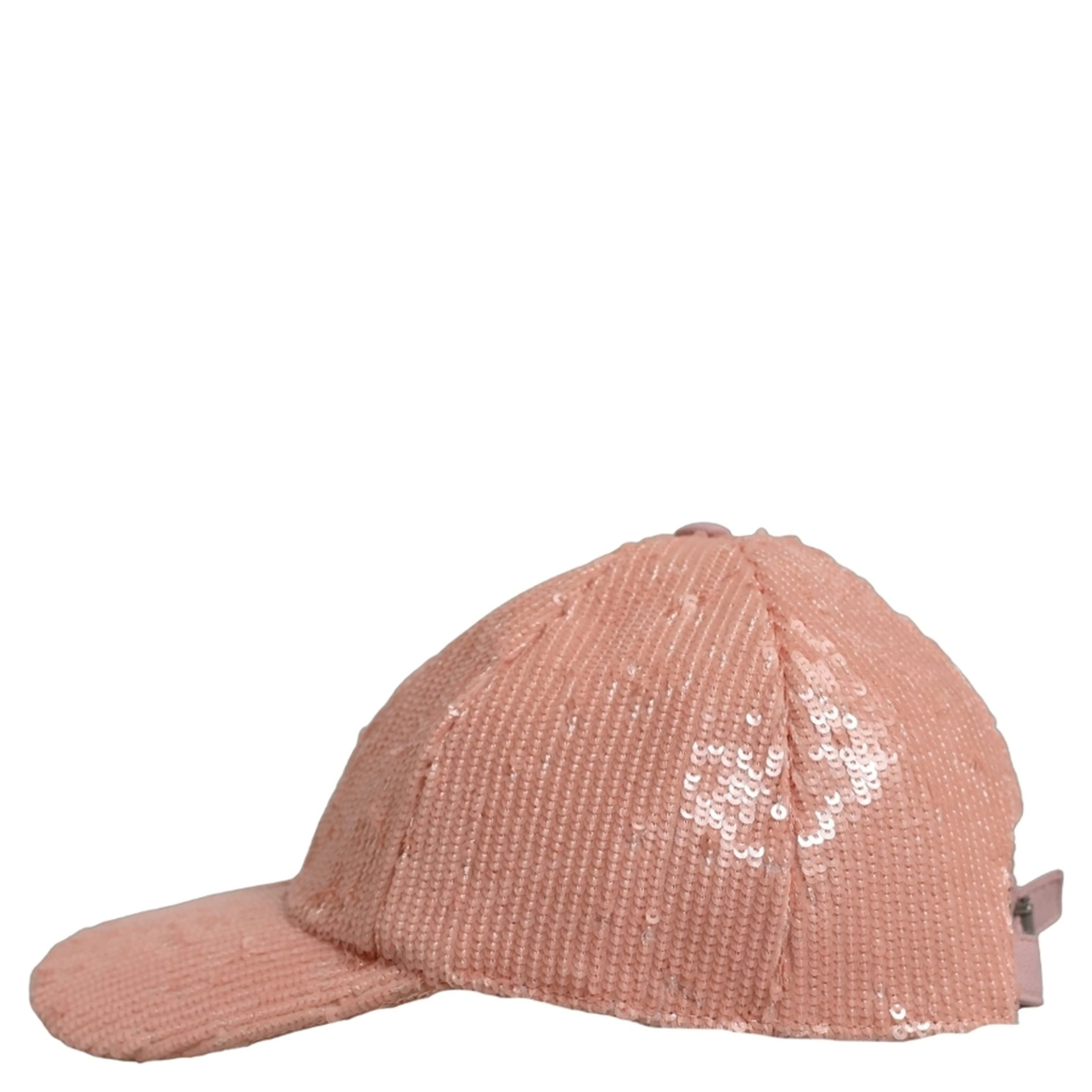 Men Pink Cotton Sequin Baseball Cap 6 Panels Hat